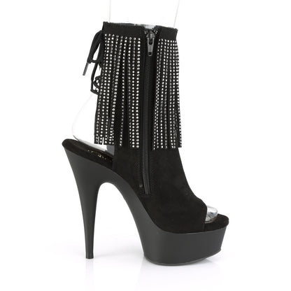 Pleaser Stivaletti da donna DELIGHT-1018RSF BLK FAUX SAMEED / BLK MATTE