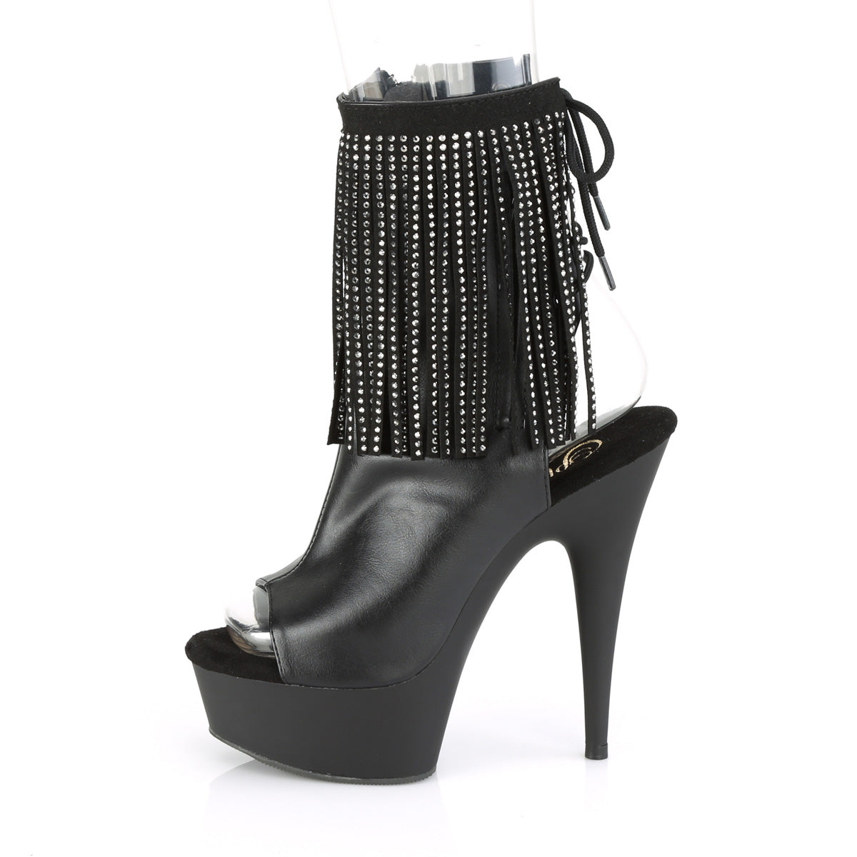 Pleaser Womens Ankle Boots DELIGHT-1018RSF Blk Faux Leather/Blk Matte