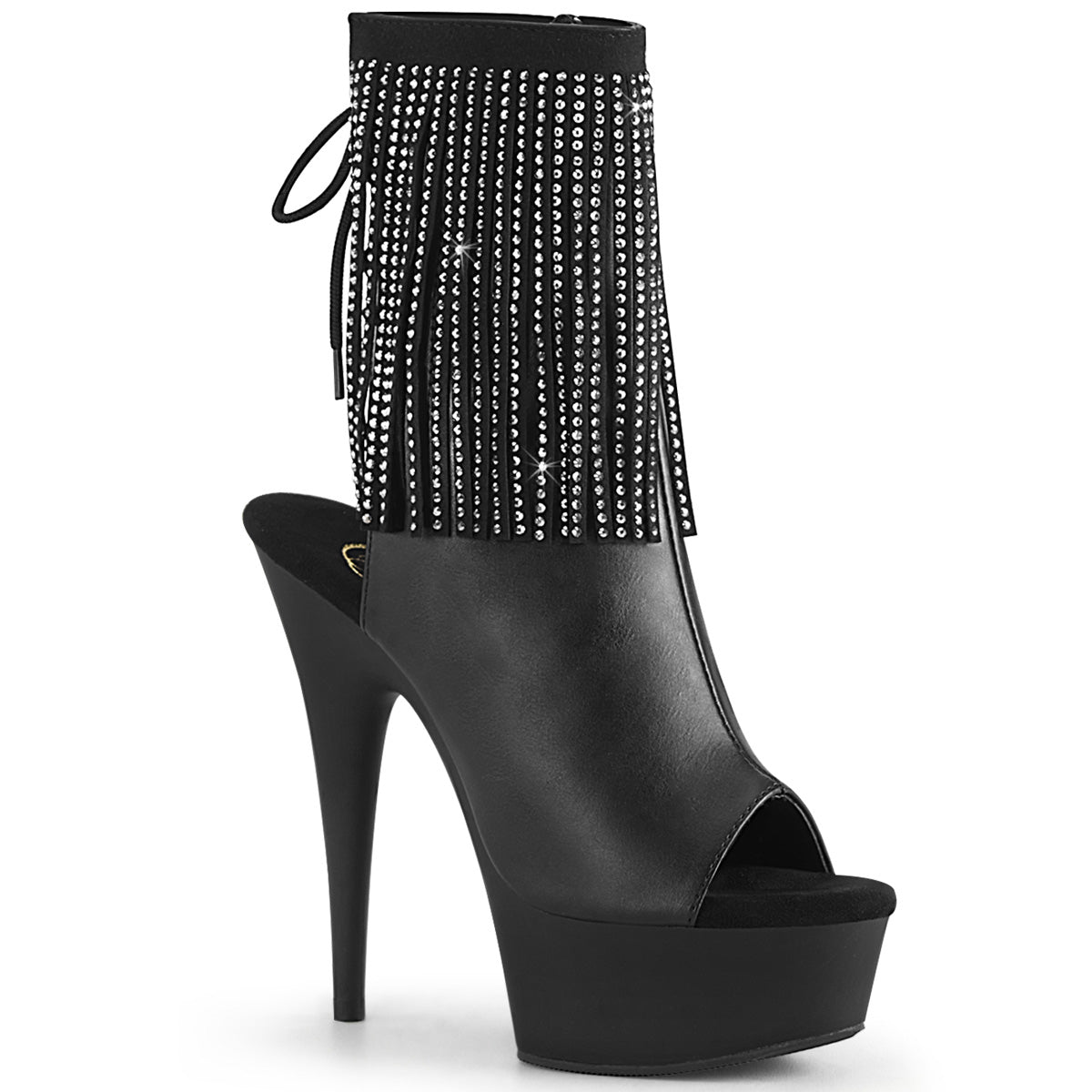 Pleaser Womens Ankle Boots DELIGHT-1018RSF Blk Faux Leather/Blk Matte