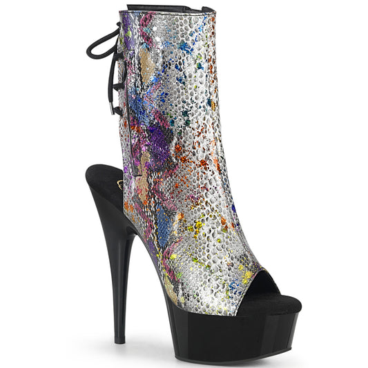 Pleaser Sandali da donna DELIGHT-1018SP Stampa di serpente multicolore / BLK