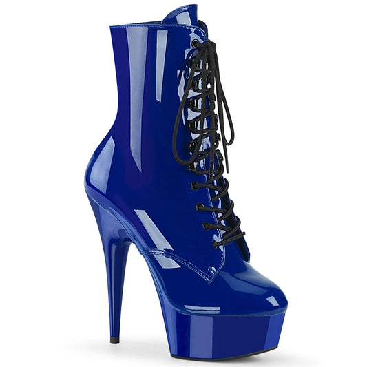 Pleaser Womens Ankle Boots DELIGHT-1020 Royal Blue Pat/Royal Blue