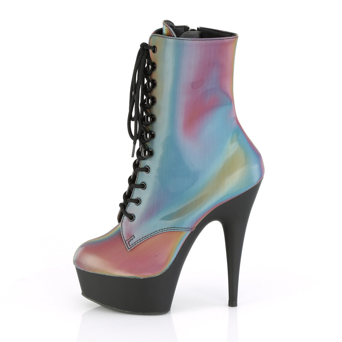 Pleaser Stivaletti da donna DELIGHT-1020Refl. Rainbow MATE riflettente / BLK