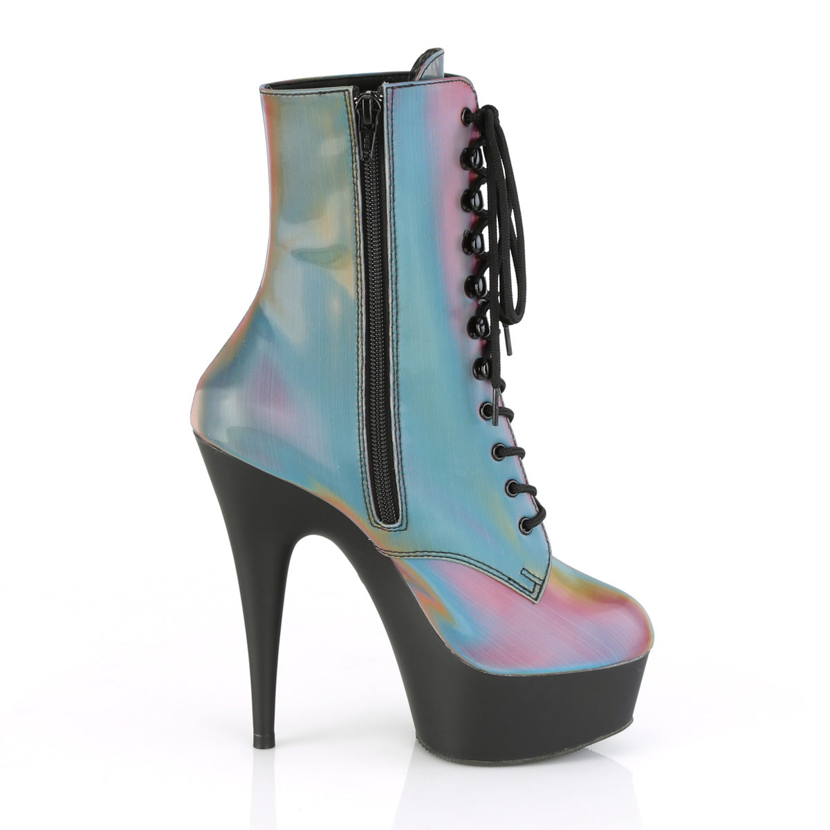 Pleaser Stivaletti da donna DELIGHT-1020Refl. Rainbow MATE riflettente / BLK