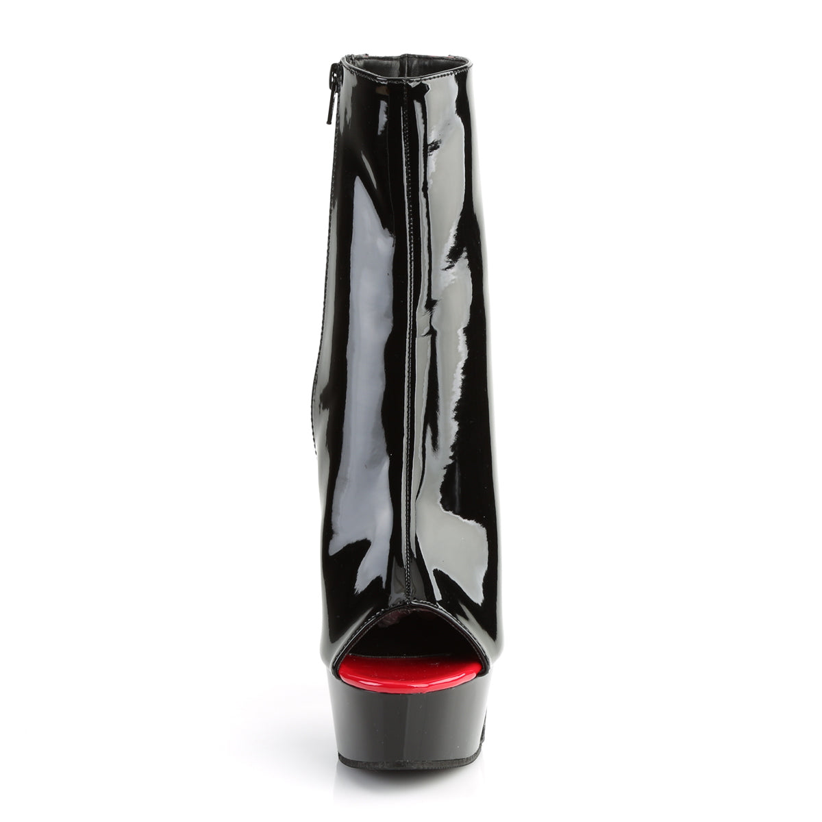 Pleaser Stivaletti da donna DELIGHT-1025 BLK-RED PAT / BLK