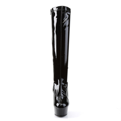 Pleaser Womens Boots DELIGHT-2000 Blk Str Pat/Blk