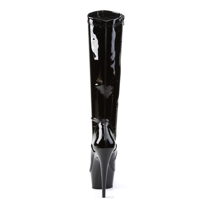 Pleaser Womens Boots DELIGHT-2000 Blk Str Pat/Blk