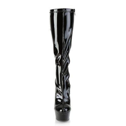 Pleaser Stivali da donna DELIGHT-2029 BLK STR. Pat / Blk.