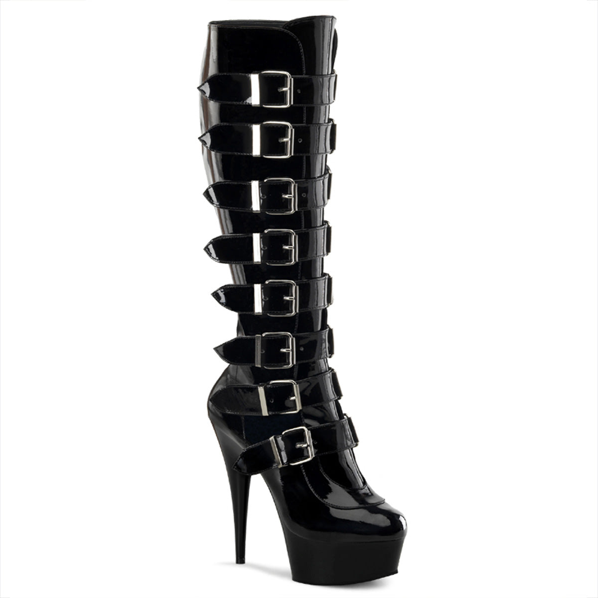 Pleaser Stivali da donna DELIGHT-2049 BLK PAT / BLK