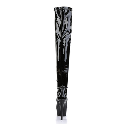 Pleaser Stivali da donna DELIGHT-3000 BLK STR PAT / BLK
