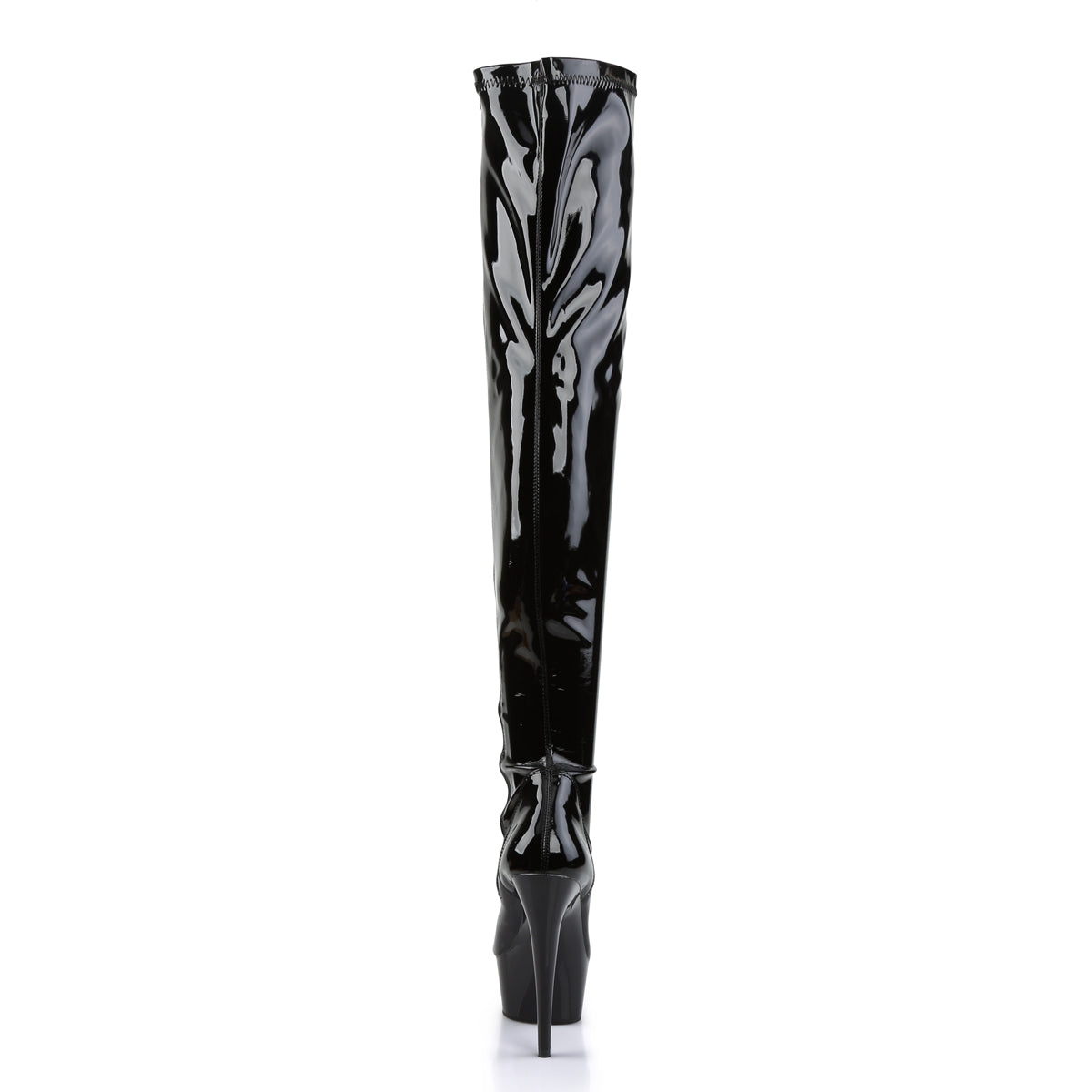 Pleaser Women's Platform Shoes DELIGHT-3000 Blk Str Pat/Blk
