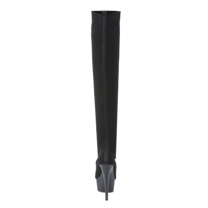 Pleaser Stivali da donna DELIGHT-3002-1 tessuto a maglia elasticizzato BLK / BLK opaco
