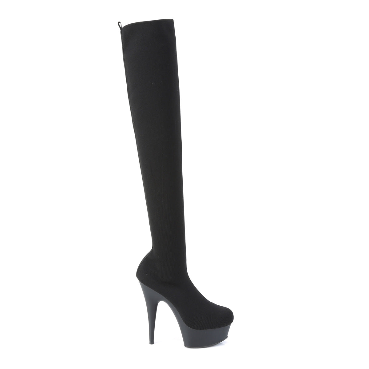Pleaser Stivali da donna DELIGHT-3002-1 tessuto a maglia elasticizzato BLK / BLK opaco