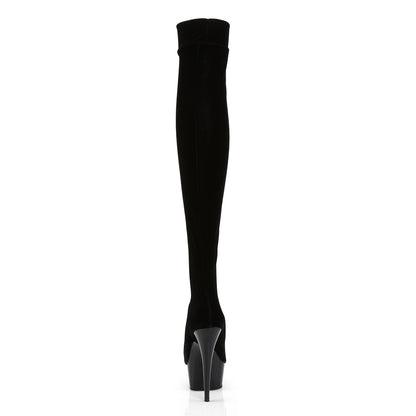 Pleaser Stivali da donna DELIGHT-3002 BLK STR VELVET / BLK