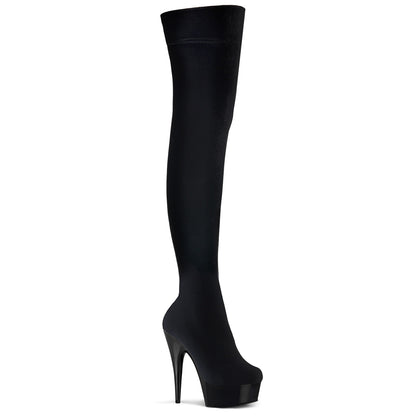 Pleaser Stivali da donna DELIGHT-3002 BLK STR VELVET / BLK