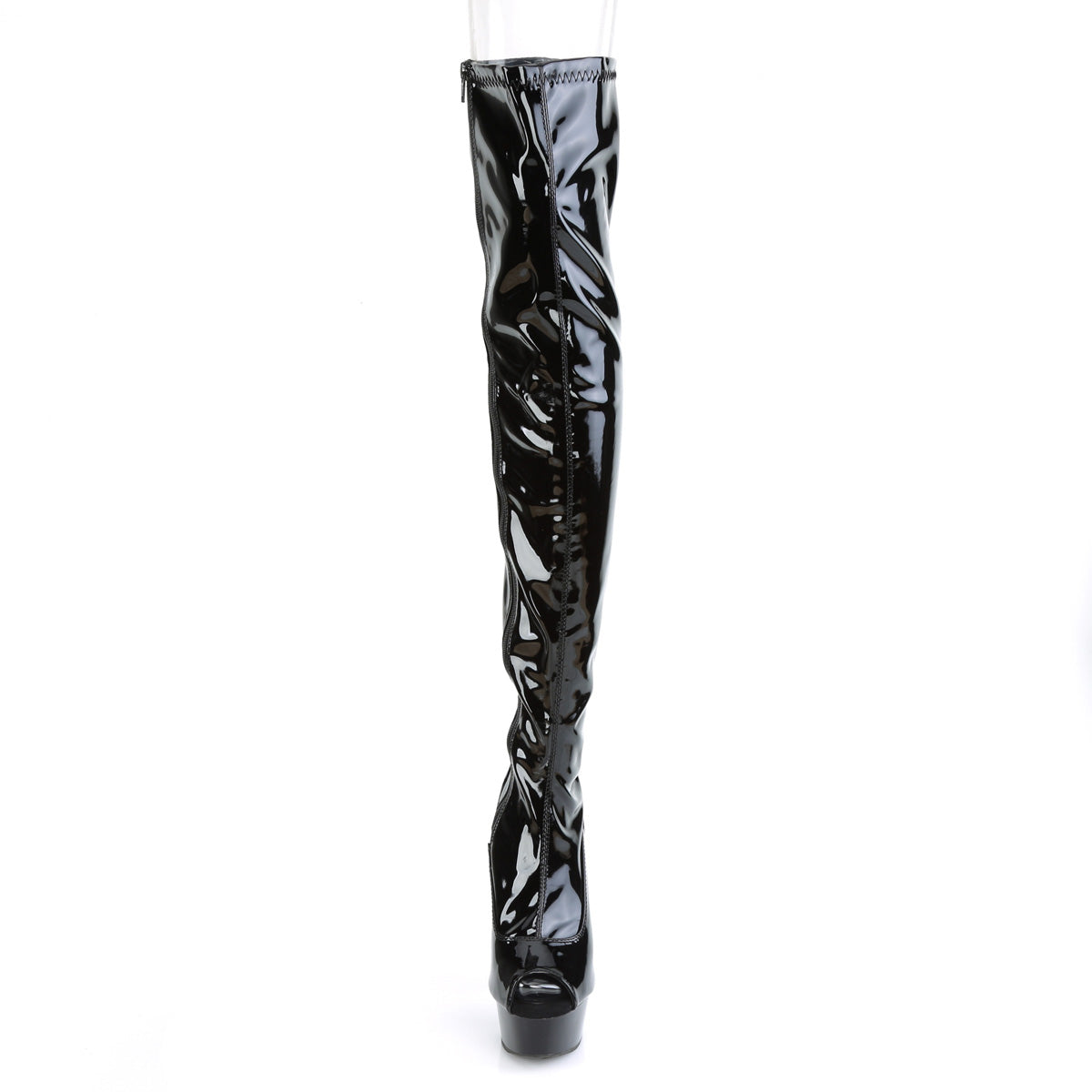 Pleaser Stivali da donna DELIGHT-3011 Blk Str. Pat / Blk.