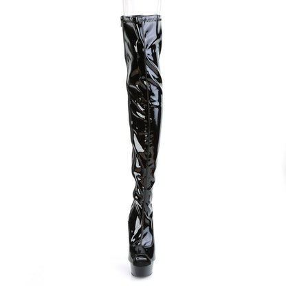 Pleaser Stivali da donna DELIGHT-3011 Blk Str. Pat / Blk.