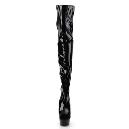 Pleaser Women's Platform Shoes DELIGHT-3017 Blk Str Pat/Blk