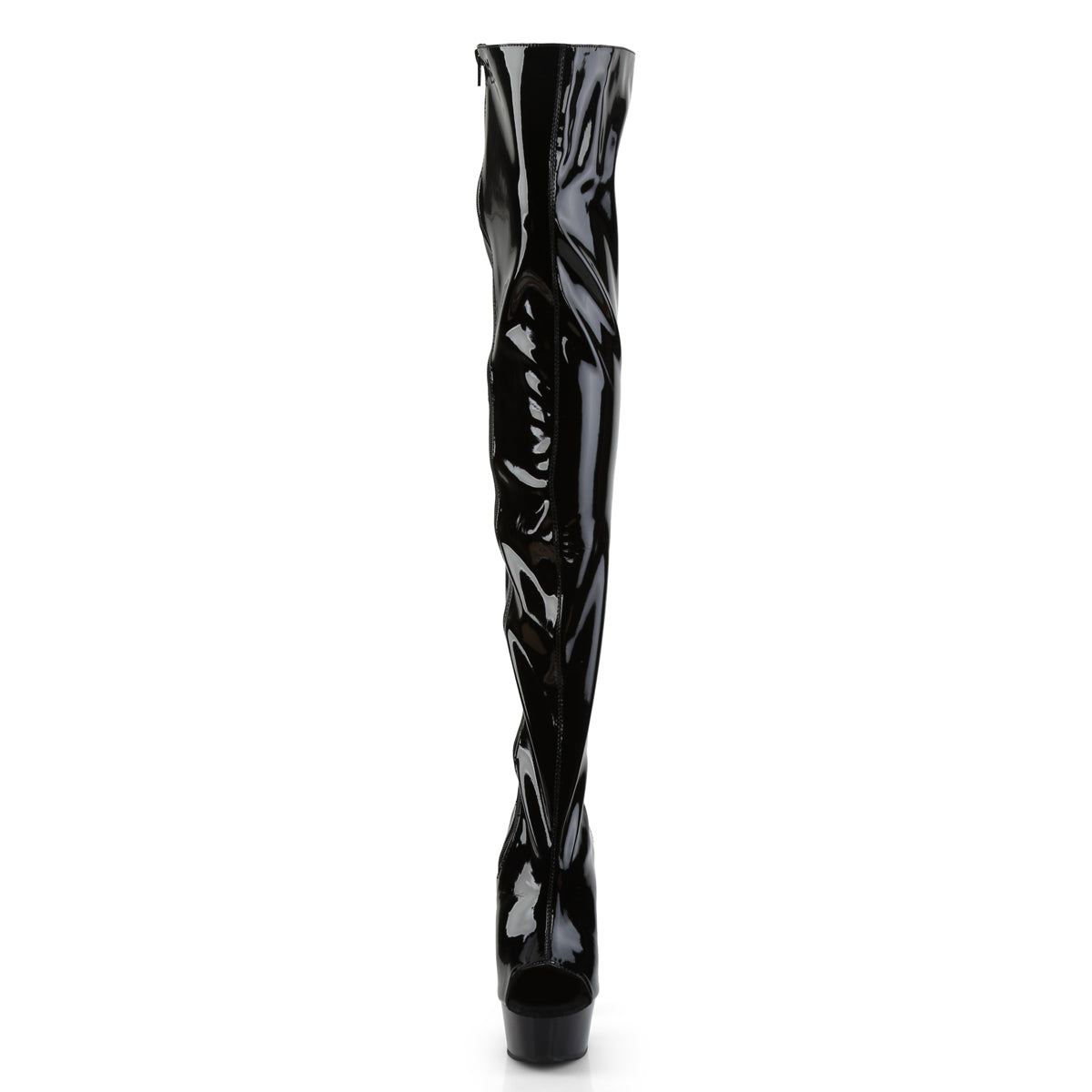 Pleaser Stivali da donna DELIGHT-3017 BLK STR PAT / BLK