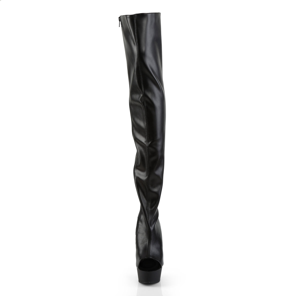 Pleaser Stivali da donna DELIGHT-3017 BLK STR FAUX PELLE / BLK