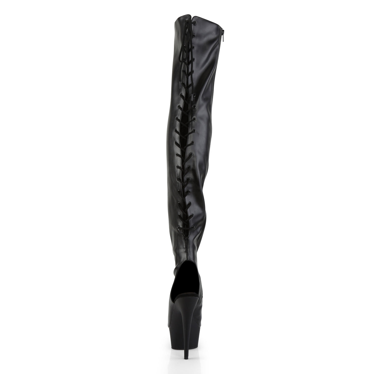 Pleaser Women's Platform Shoes DELIGHT-3017 Blk Str Faux Leather/Blk