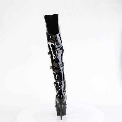 Pleaser   DELIGHT-3018 Blk Str. Pat/Blk