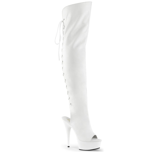 Pleaser Stivali da donna DELIGHT-3019 Wht in ecopelle / wht