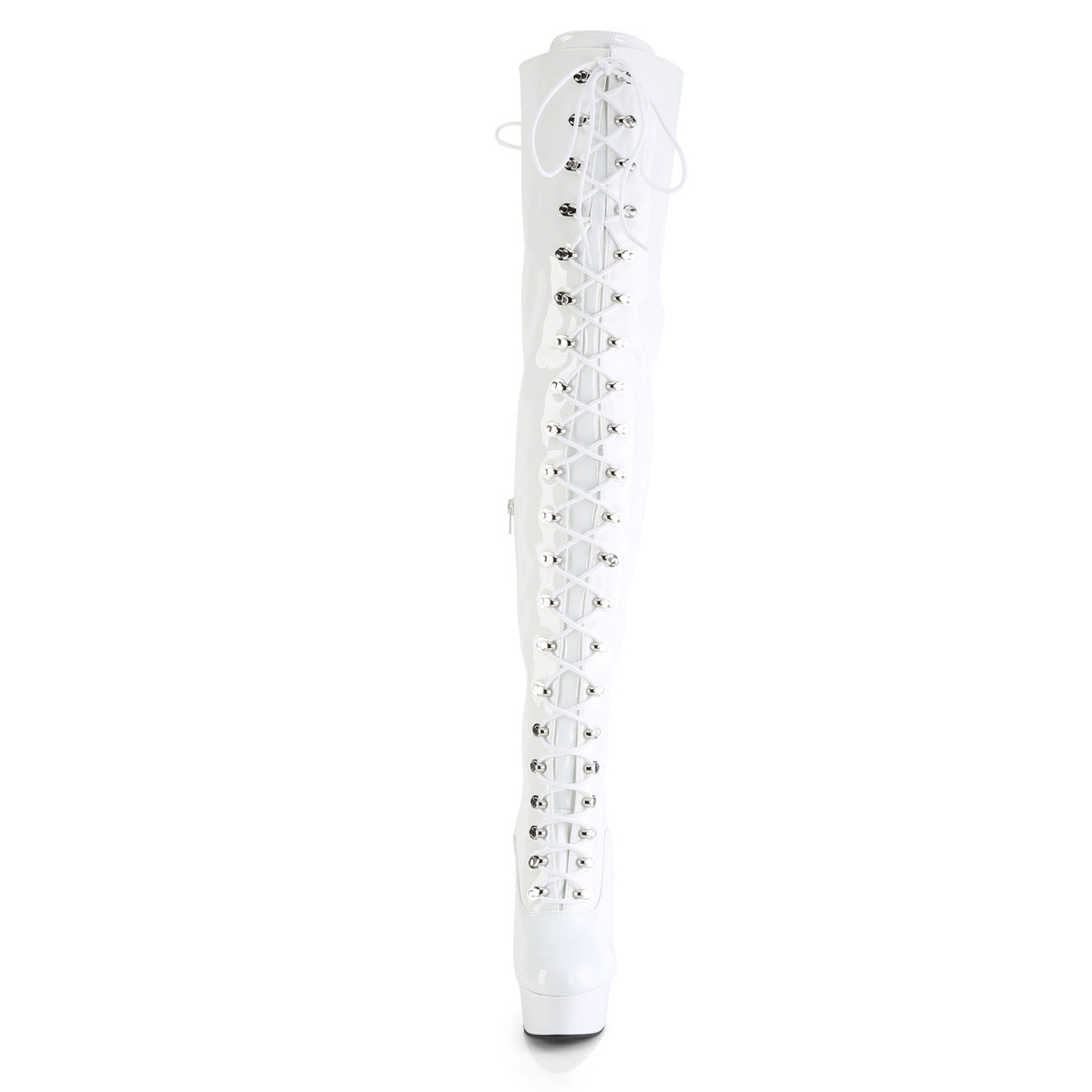 Pleaser   DELIGHT-3022 Wht Str Pat/Wht