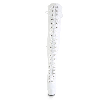 Pleaser   DELIGHT-3022 Wht Str Pat/Wht