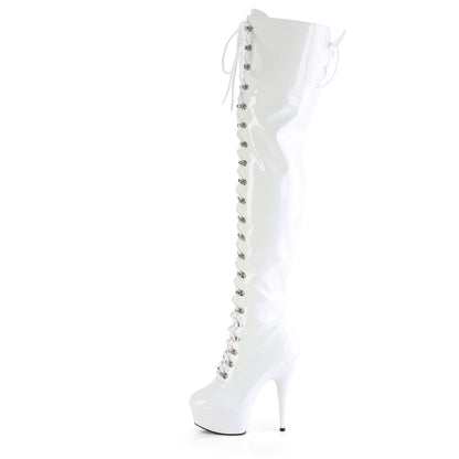 Pleaser   DELIGHT-3022 Wht Str Pat/Wht