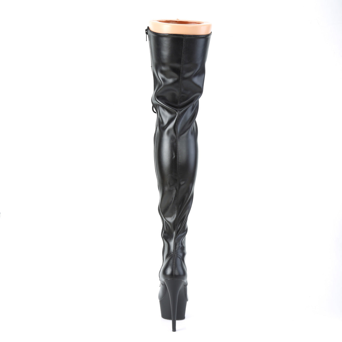Pleaser Womens Boots DELIGHT-3023 Blk Str Faux Leather/Blk Matte