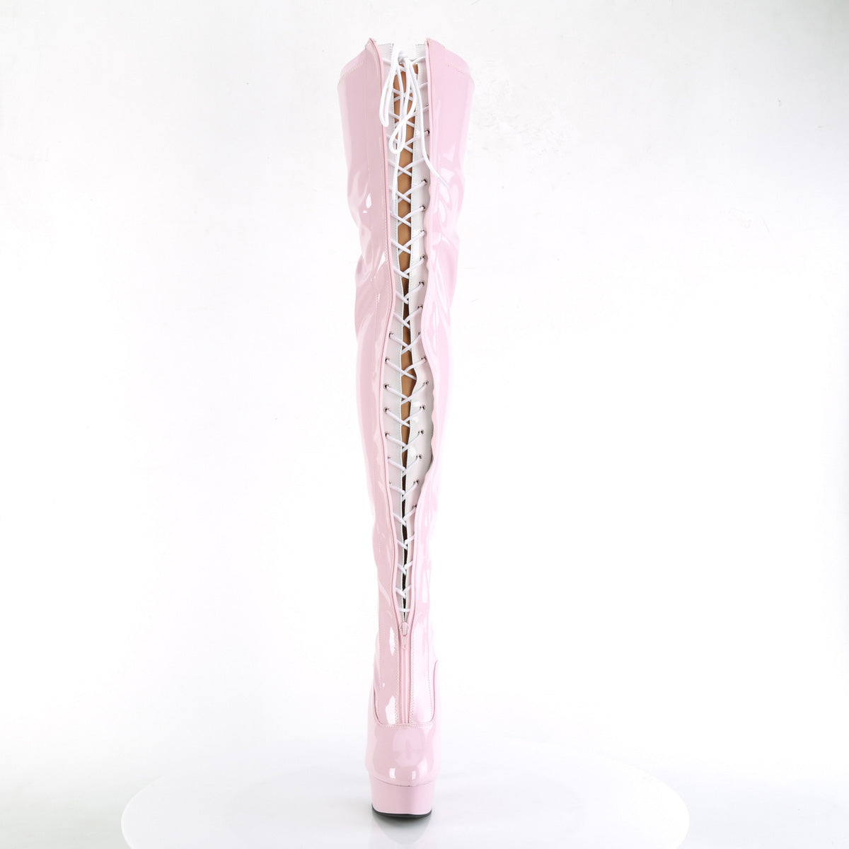 Pleaser  Boots DELIGHT-3027 B. Pink-Wht Str. Pat/B. Pink