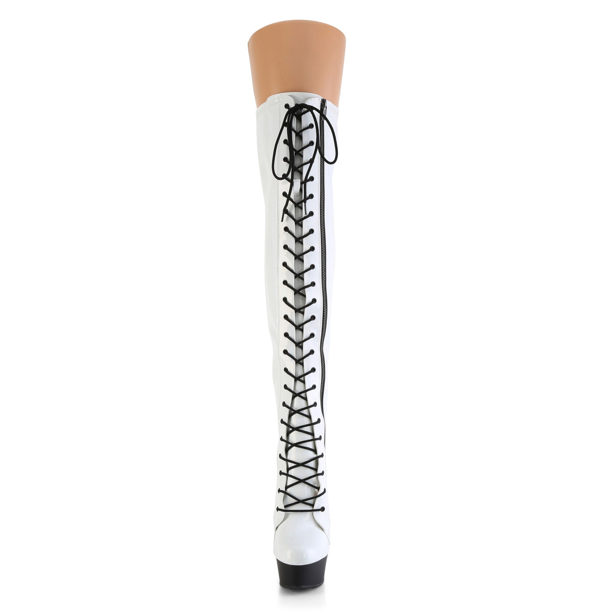 Pleaser   DELIGHT-3029 wht str ologramma pat/blk opaco