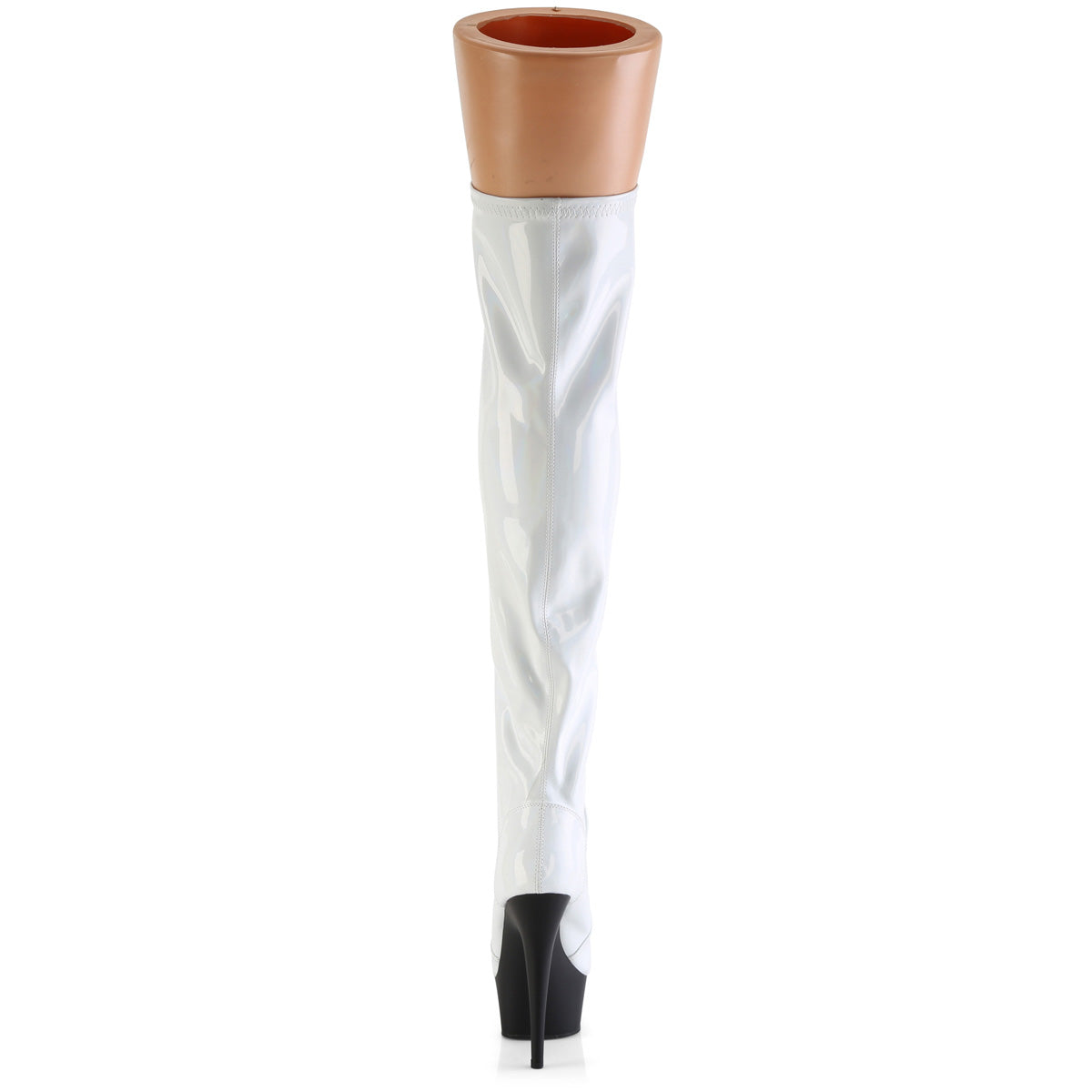 Pleaser   DELIGHT-3029 wht str ologramma pat/blk opaco