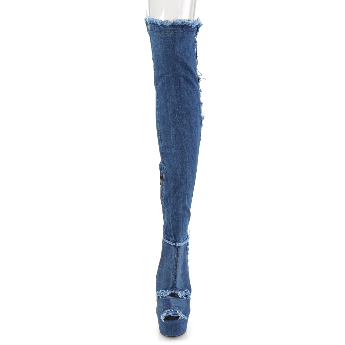 Pleaser Stivali da donna DELIGHT-3030 tessuto Denim Blue Str
