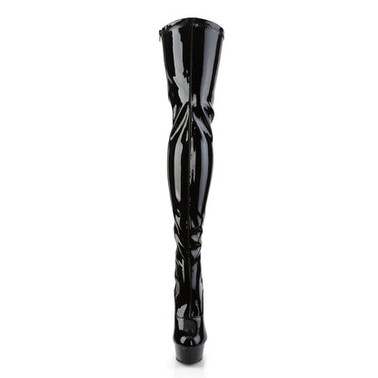 Pleaser Stivali da donna DELIGHT-3063 BLK STR PAT / BLK