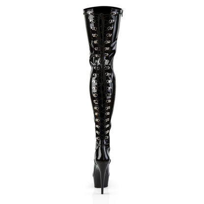 Pleaser Stivali da donna DELIGHT-3063 BLK STR PAT / BLK