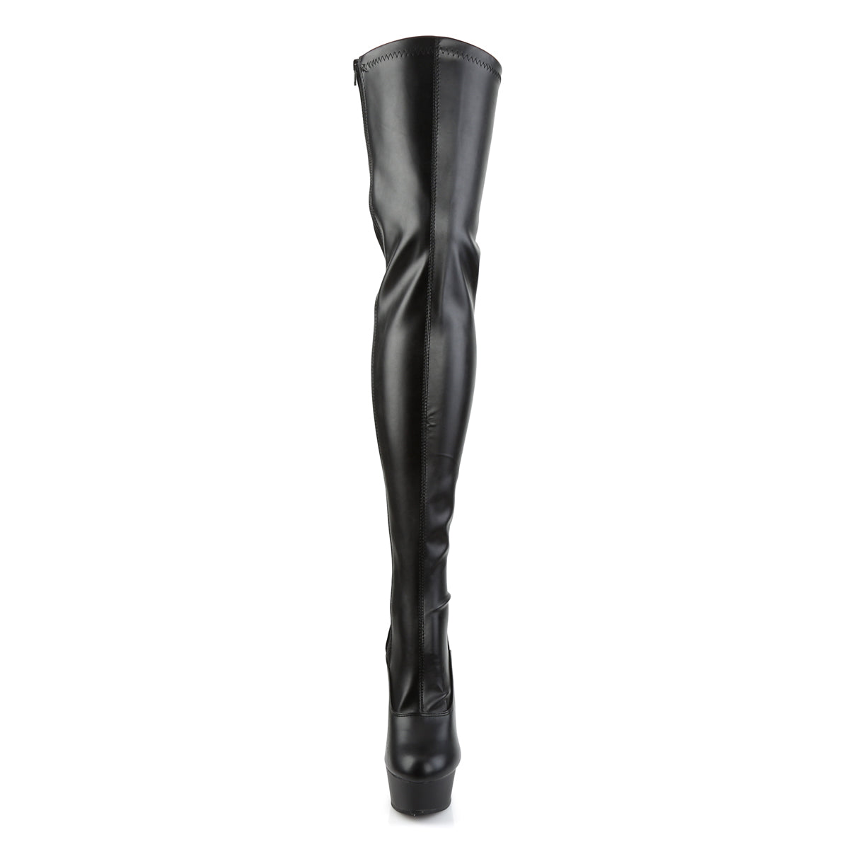 Pleaser Womens Boots DELIGHT-3063 Blk Str Faux Leather/Blk
