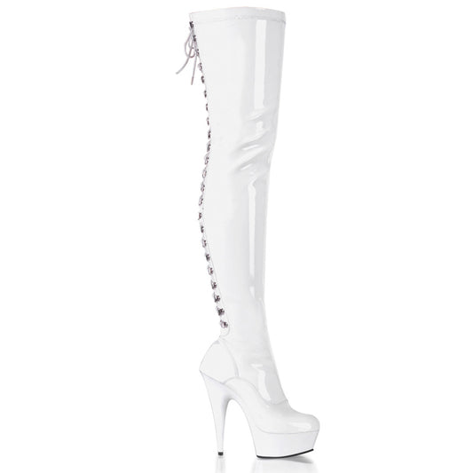 Pleaser Stivali da donna DELIGHT-3063 Wht Str Pat / Wht