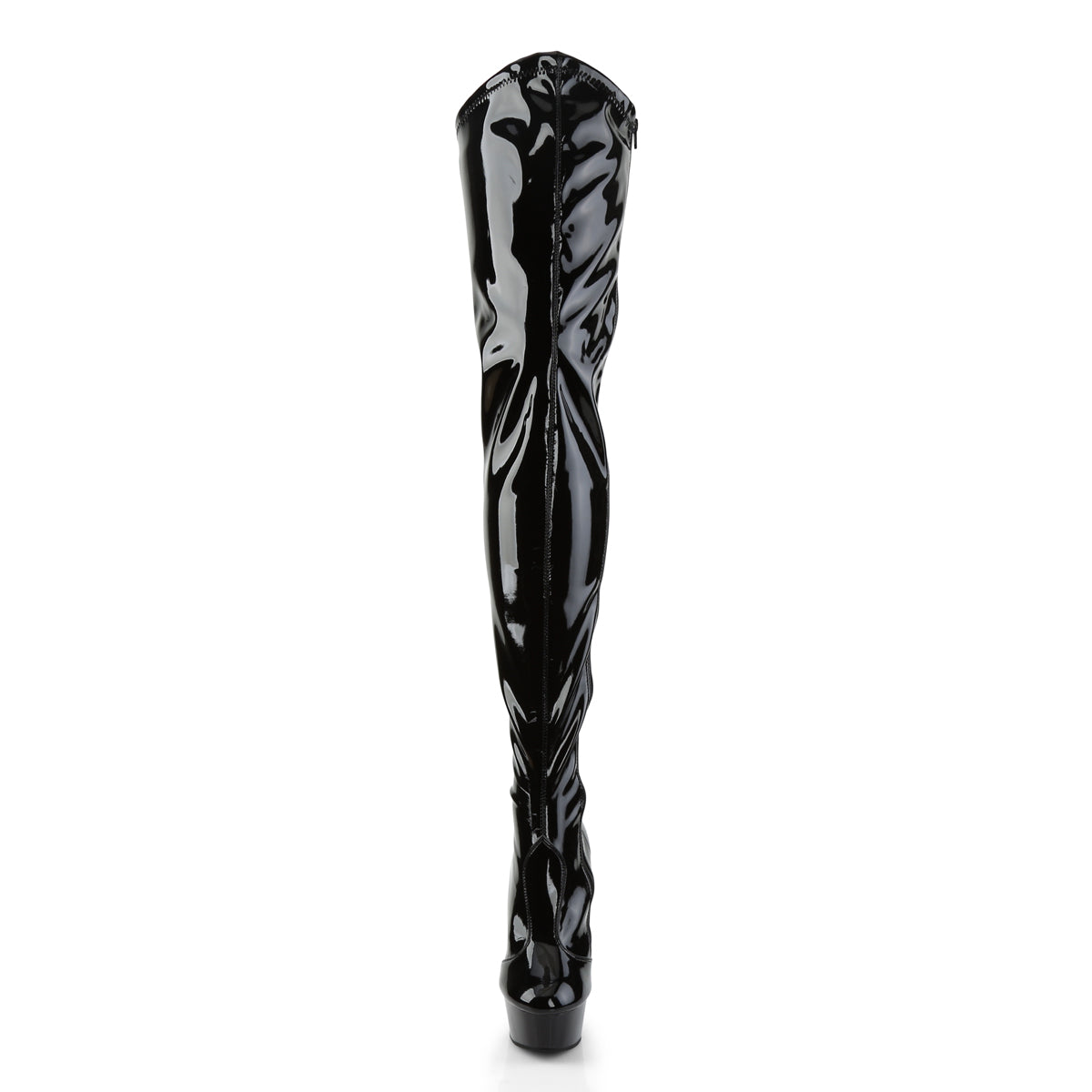Pleaser Womens Boots DELIGHT-4000 Blk Str Pat/Blk