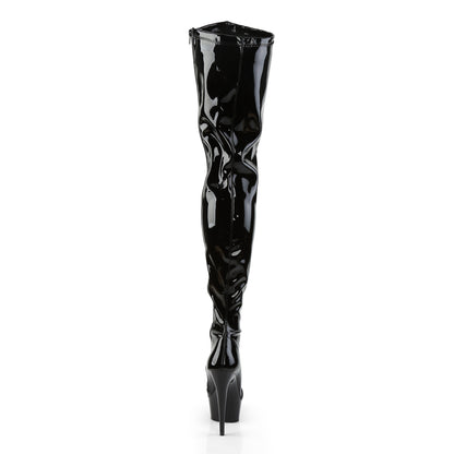 Pleaser Stivali da donna DELIGHT-4000 BLK STR PAT / BLK