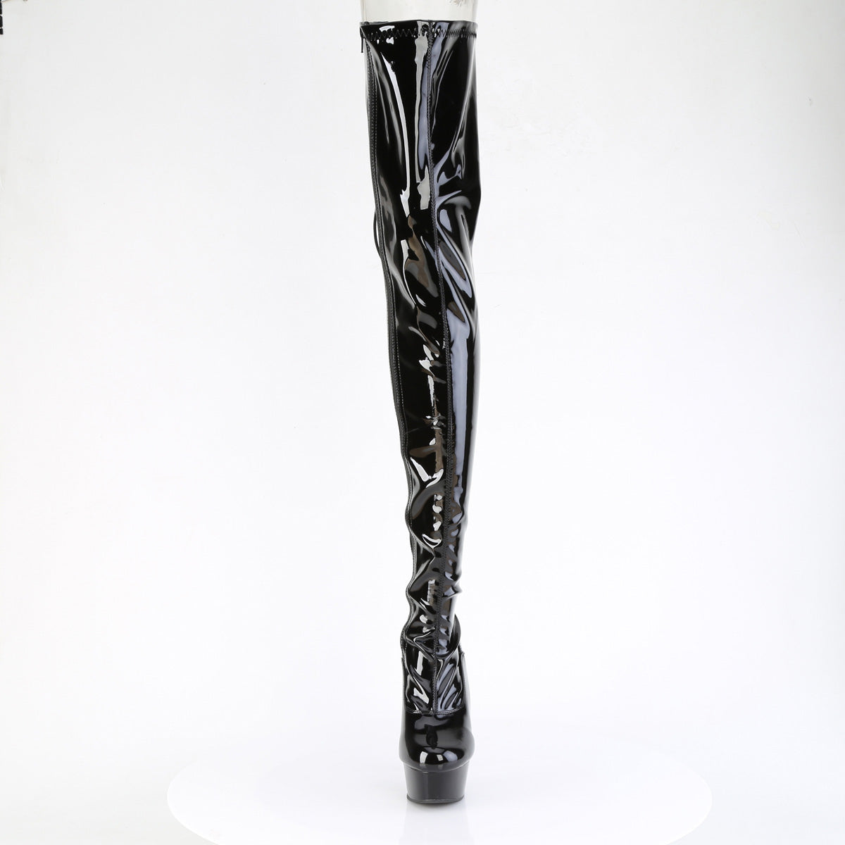 Pleaser Women's Platform Shoes DELIGHT-4063 Blk Str Pat/Blk