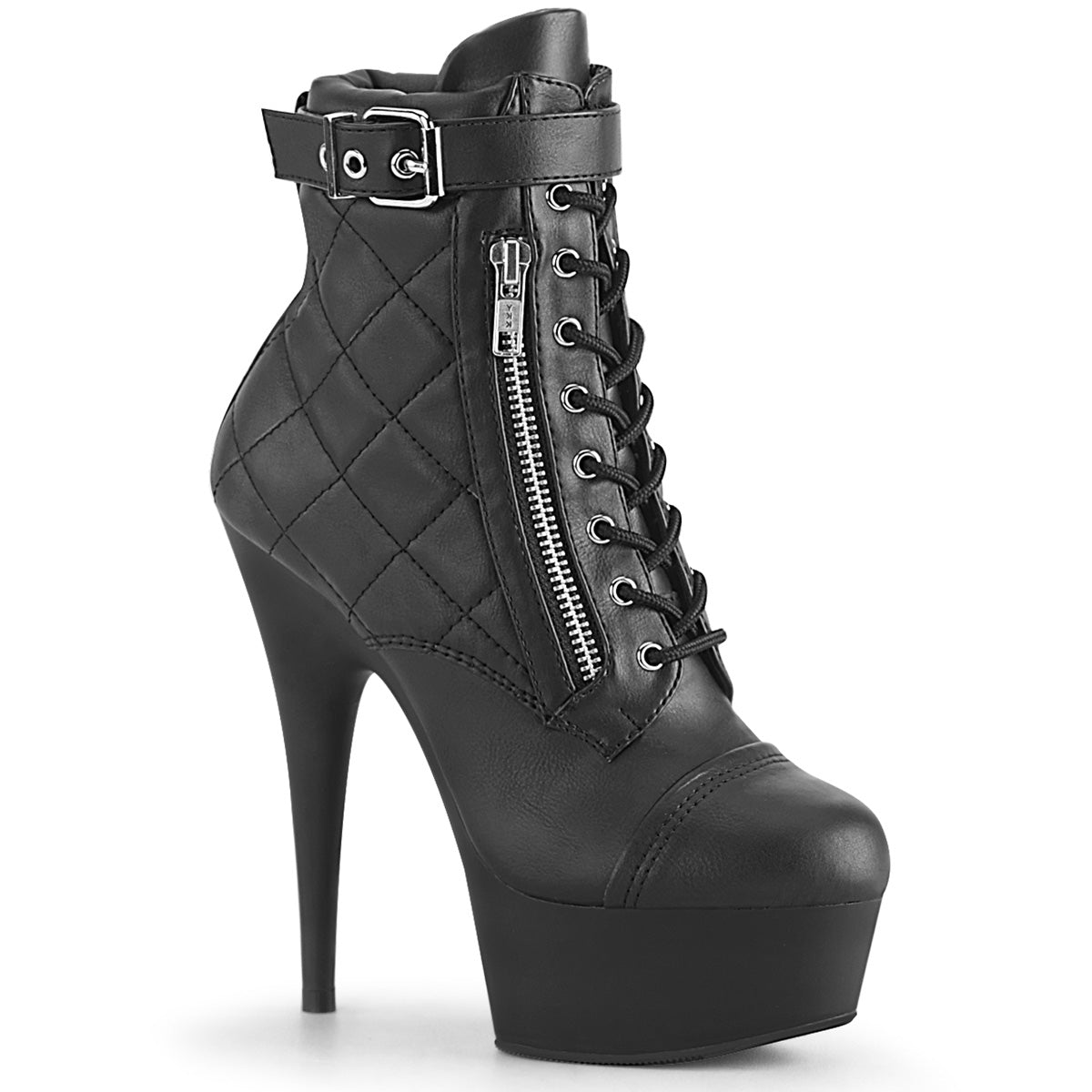 Pleaser Stivaletti da donna DELIGHT-600-05 BLK in ecopelle / BLK opaco