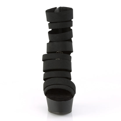 Pleaser Sandali da donna DELIGHT-600-17 BLK Elastic Band / Blk Matte