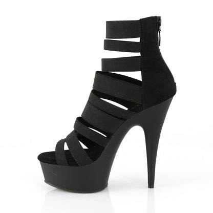 Pleaser Sandali da donna DELIGHT-600-17 BLK Elastic Band / Blk Matte