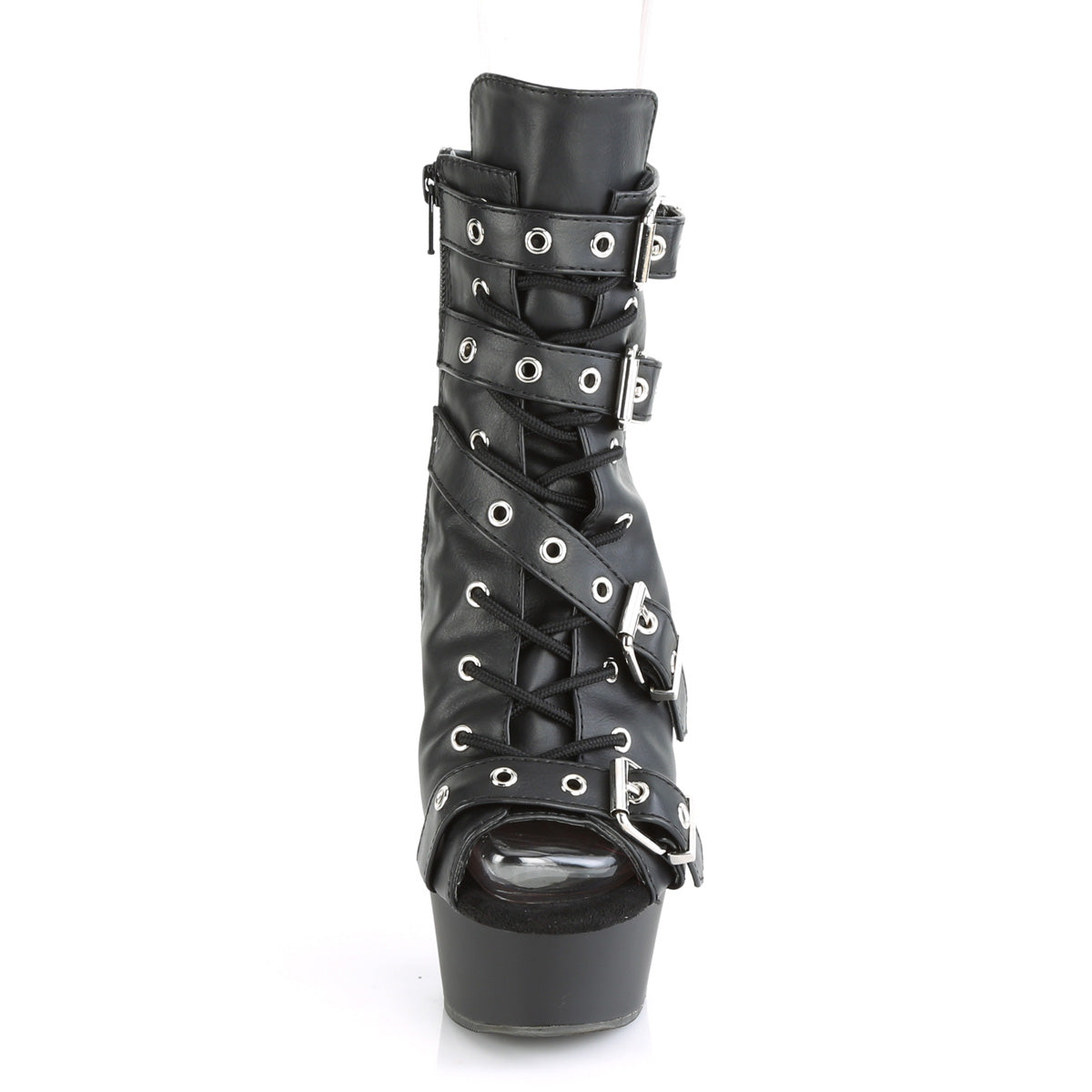 Pleaser Stivaletti da donna DELIGHT-600-19 BLK in ecopelle / BLK opaco