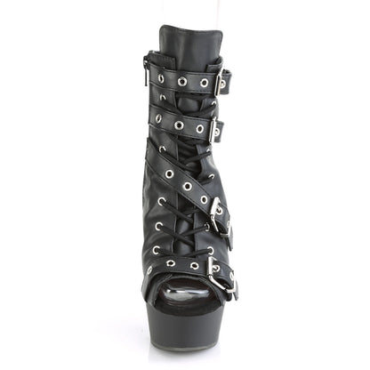 Pleaser Stivaletti da donna DELIGHT-600-19 BLK in ecopelle / BLK opaco
