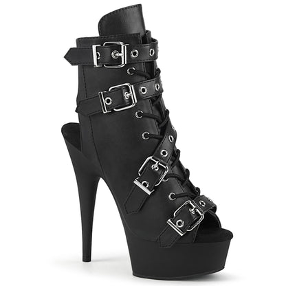 Pleaser Stivaletti da donna DELIGHT-600-19 BLK in ecopelle / BLK opaco