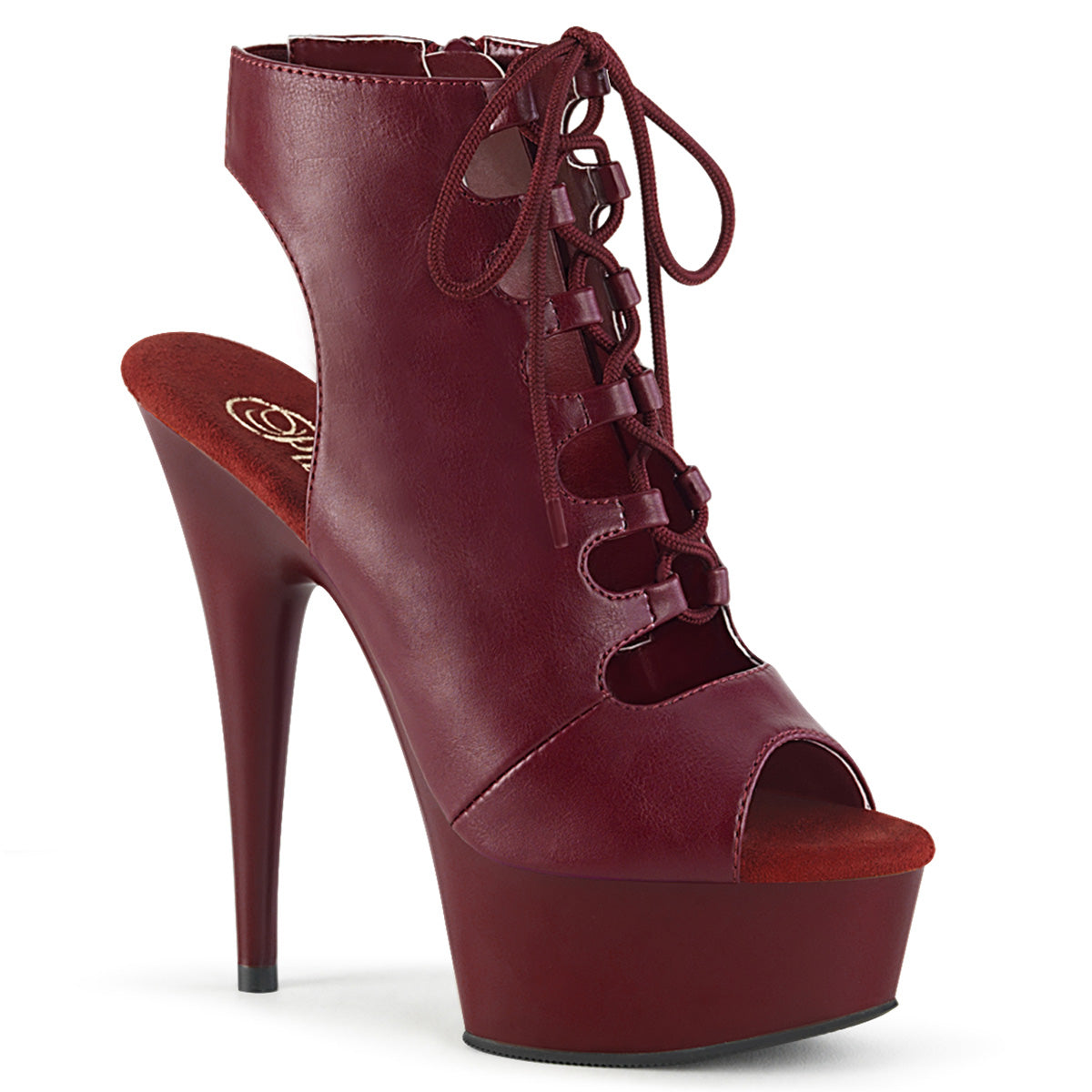 Pleaser Stivaletti da donna DELIGHT-600-20 Borgogna ecopelle / Borgogna opaca