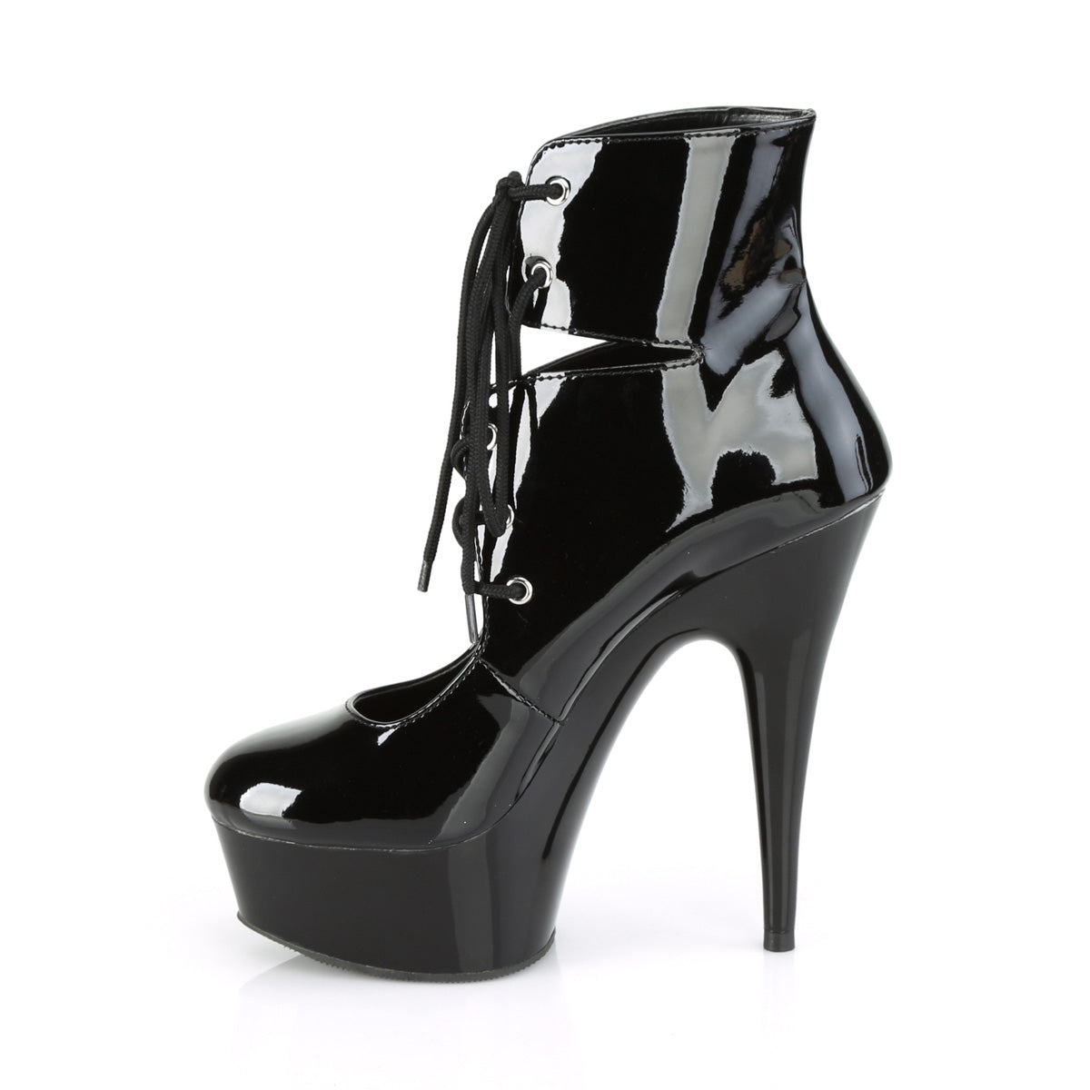 Pleaser Stivaletti da donna DELIGHT-600-22 BLK PAT / BLK