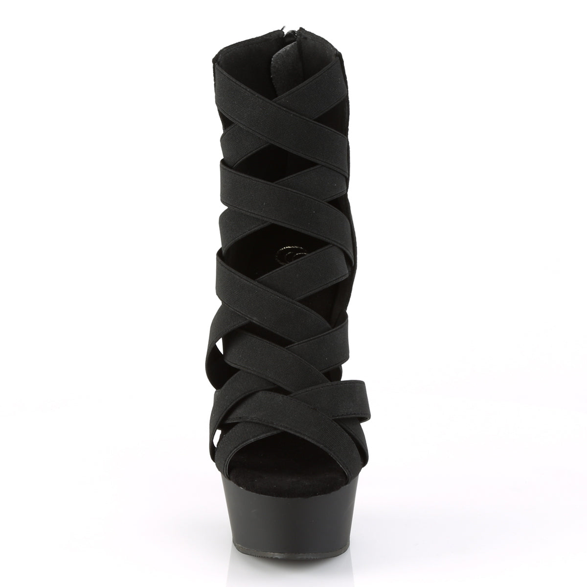 Pleaser Sandali da donna DELIGHT-600-24 BLK Band Elastic Band-Faux Suede / Blk Matte